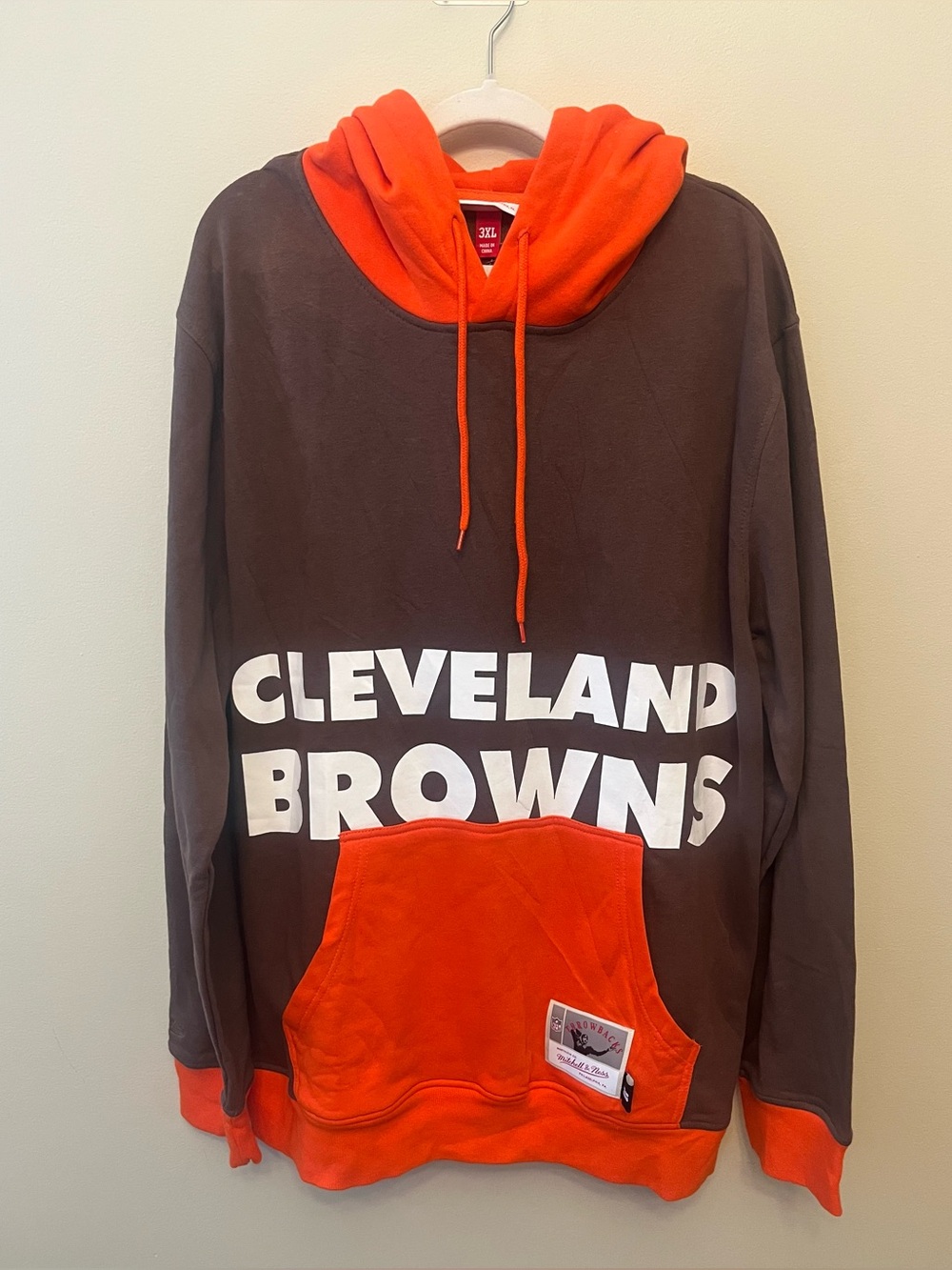 NWT Mitchell & Ness NFL Big Face 5.0 Hoodie Cleveland Browns Men's Size 3XL